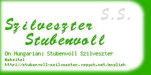 szilveszter stubenvoll business card